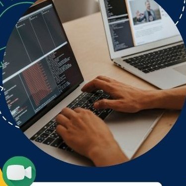 Student coding on a laptop in an online class